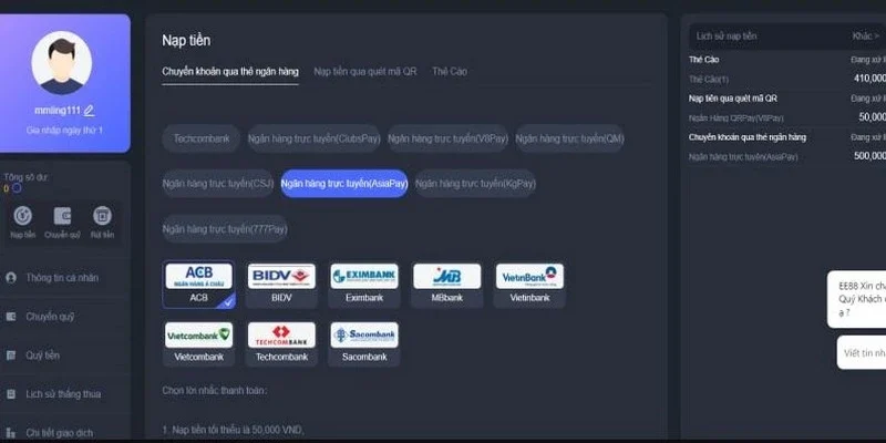  Quy trình nạp tiền đơn giản, an toàn và xử lý rất nhanh